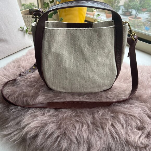 Madewell Crossbody Bag Leather/Linen - Picture 3 of 6